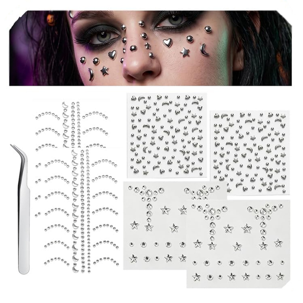 Body Jewelry Nose - 偽穿孔ボール貼り鼻釘偽眉毛唇カフメデューサリップ釘粘着星面宝石ドリル