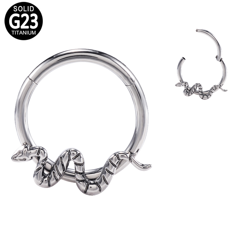 Body Jewelry Factory - Kenbao 10 個工場品質 F136 チタンヘビヒンジクリッカーピアスジュエリーセグメントリング鼻リング安いコスト