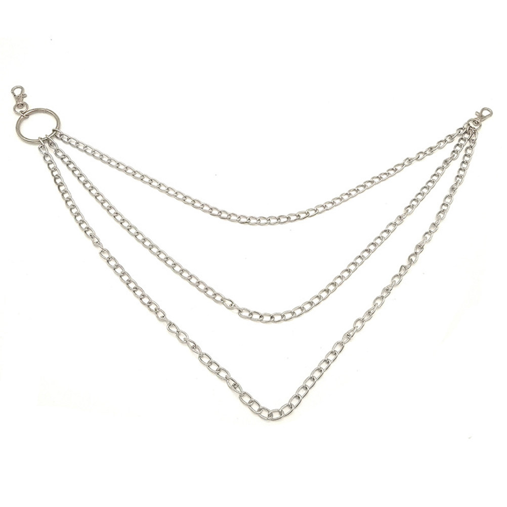 Body Jewelry Ideas - 1個入り、光沢のある金属製のパンツチェーン。ジーンズ、パンツ、財布、ポケットウォッチに。ヒップホップ、ゴシック、パンクファッションのアクセサリーとして。男女兼用。クールなギフトに最適。