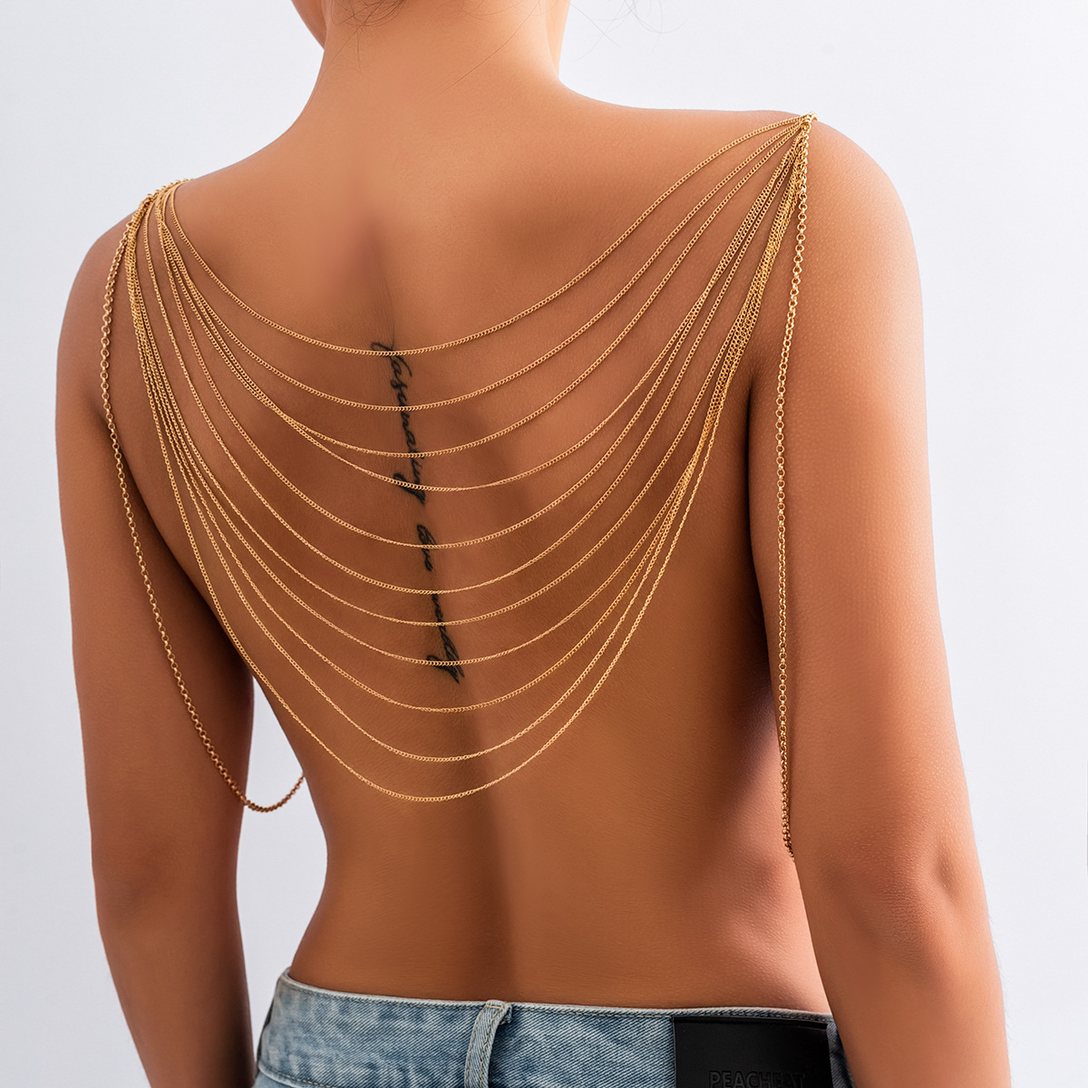 Body Jewelry Online - クラシック多層タッセルボディチェーン女性 2023 クリエイティブゴールドカラーメタル胸チェーンファッションガールチャームジュエリーギフト
