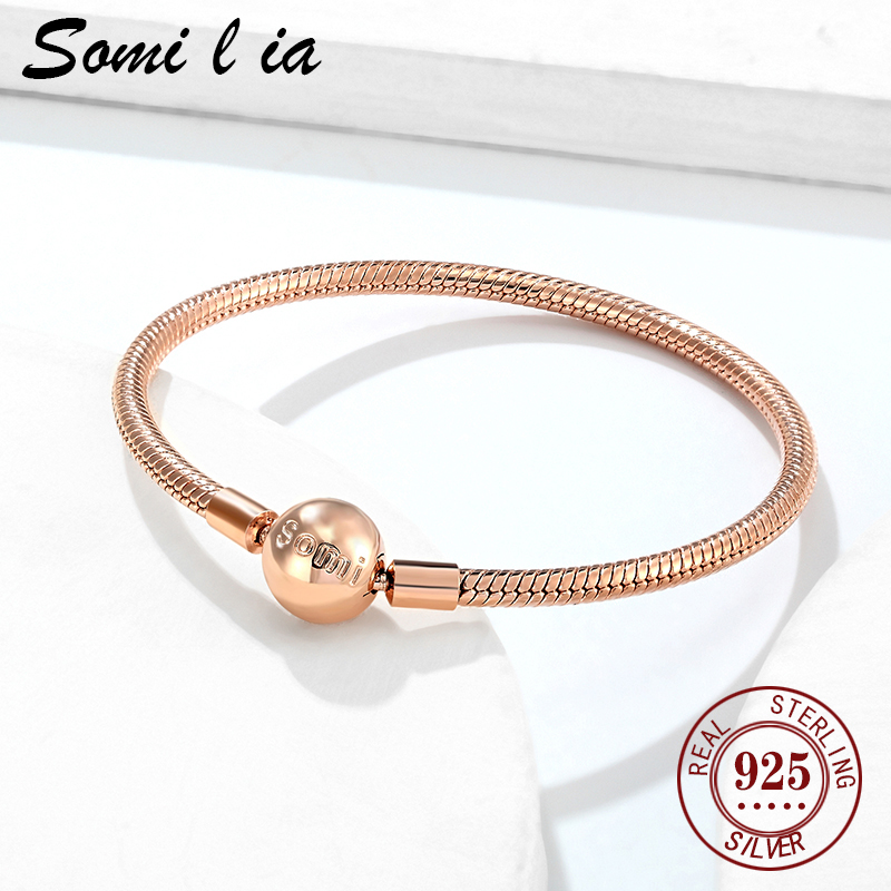 Body Jewelry Hot - SOMILIA-売れ筋商品 100% 925 純銀ラウンドチューブボディと蛇骨ブレスレット高級ジュエリー女性用ギフト