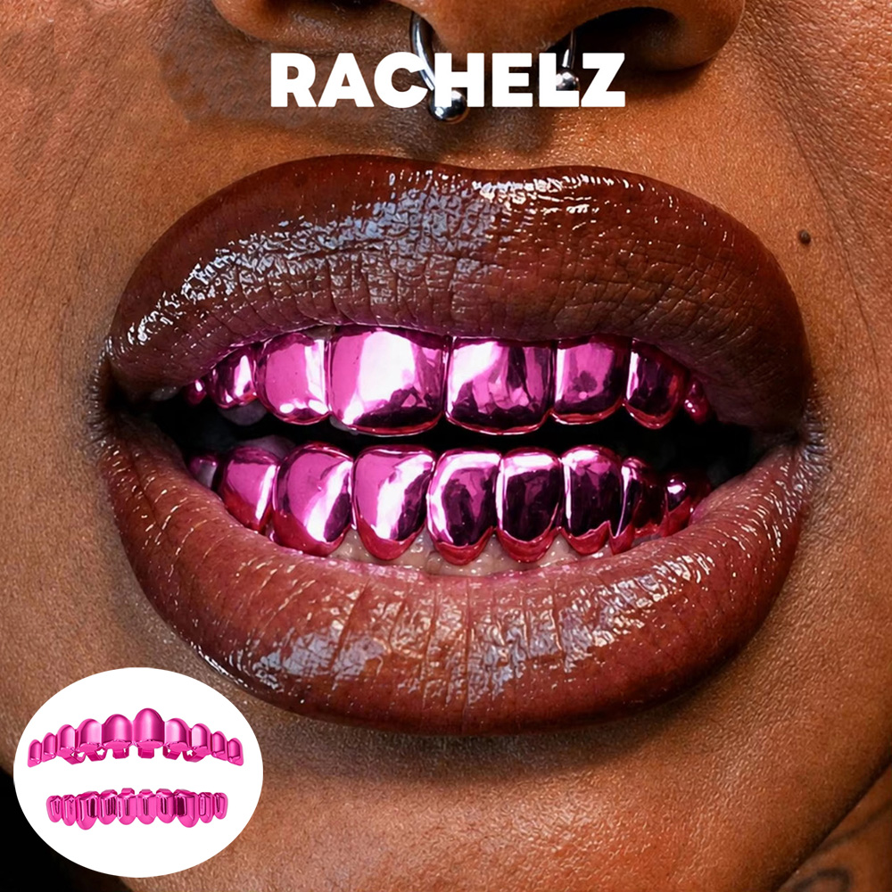 Body Jewelry Lot - RACHELZ スウィートクール 6/8/10 ミラーピンクカラー グリルズ歯セット ヒップホップ