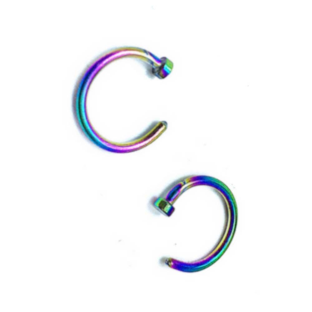 Body Jewelry And Earrings - 薄いセプタムC型スタッドピアス、円形ステンレススチールフープ、リップリング、ジュエリー、ノーズリング、ボディピアス