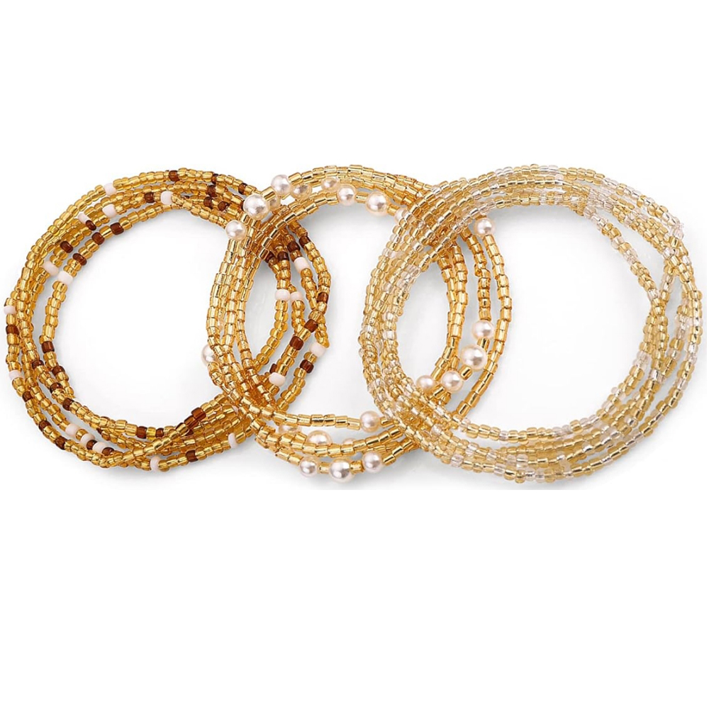 Body Jewelry Online - 女性用ウエストビーズ、ベリーチェーン、伸縮性のあるアフリカ風ウエストチェーンセット、女性用ボディジュエリー、ビキニ、サマージュエリーチェーン