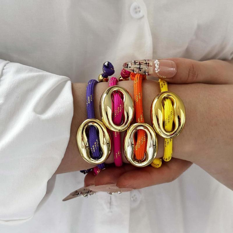 Body Jewelry Nose - 1個 ファッション性のあるマルチカラーの豚鼻ブレスレット 調整可能なドーパミンカラーパレット織り紐
