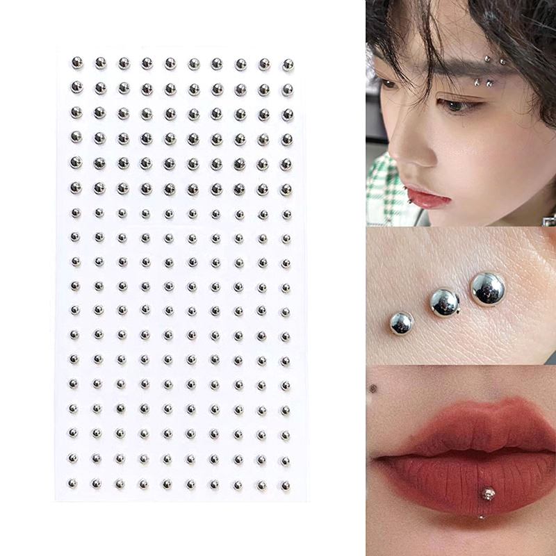Body Jewelry Nose - ダイヤモンドステッカー偽鼻ピアス自己粘着ラインストーン非ピアス目耳顔ボディジュエリー女性用ステッカークリスタル
