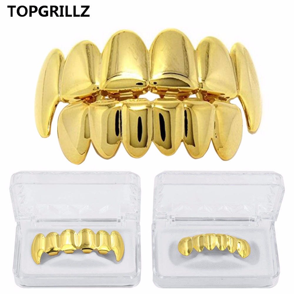 Body Jewelry Lot - Topgrillz-ピンクゴールドのメッキグリル,ヒップホップの歯,上下のグリルセット,クリスマスパーティー,吸血鬼の歯,新しいフィット感