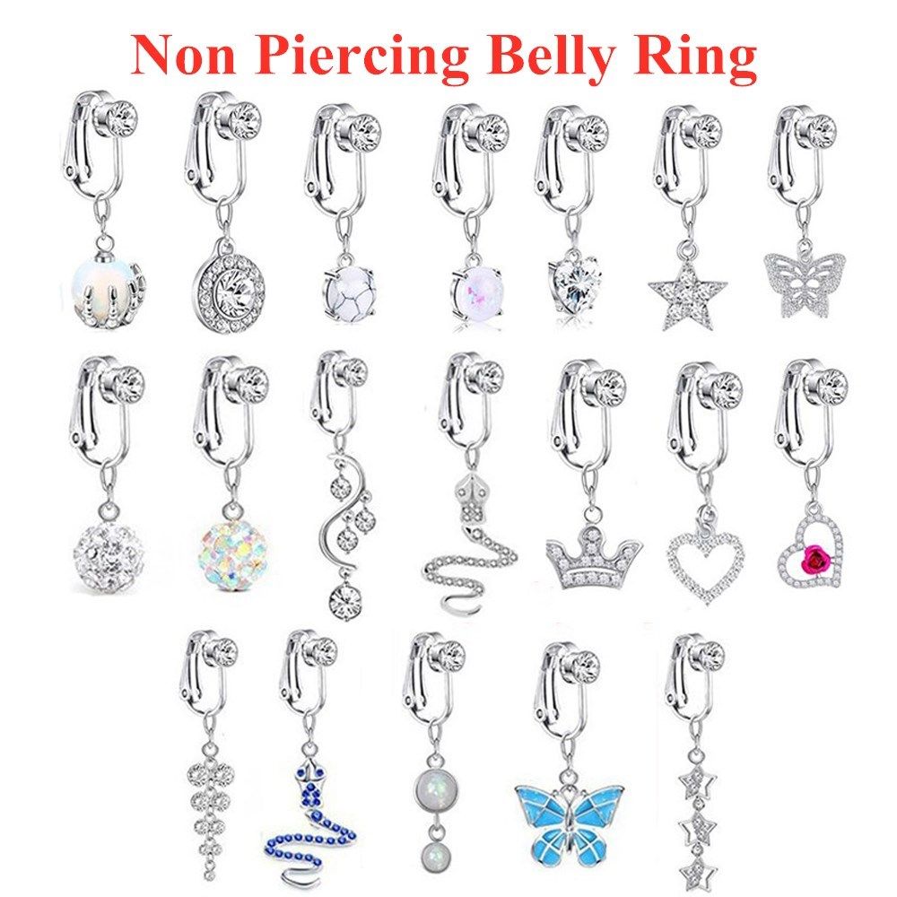 ファッション女性用クリップオンイヤリング、軟骨クリップ、へそ - Body Jewelry And Earrings のレビューと価格