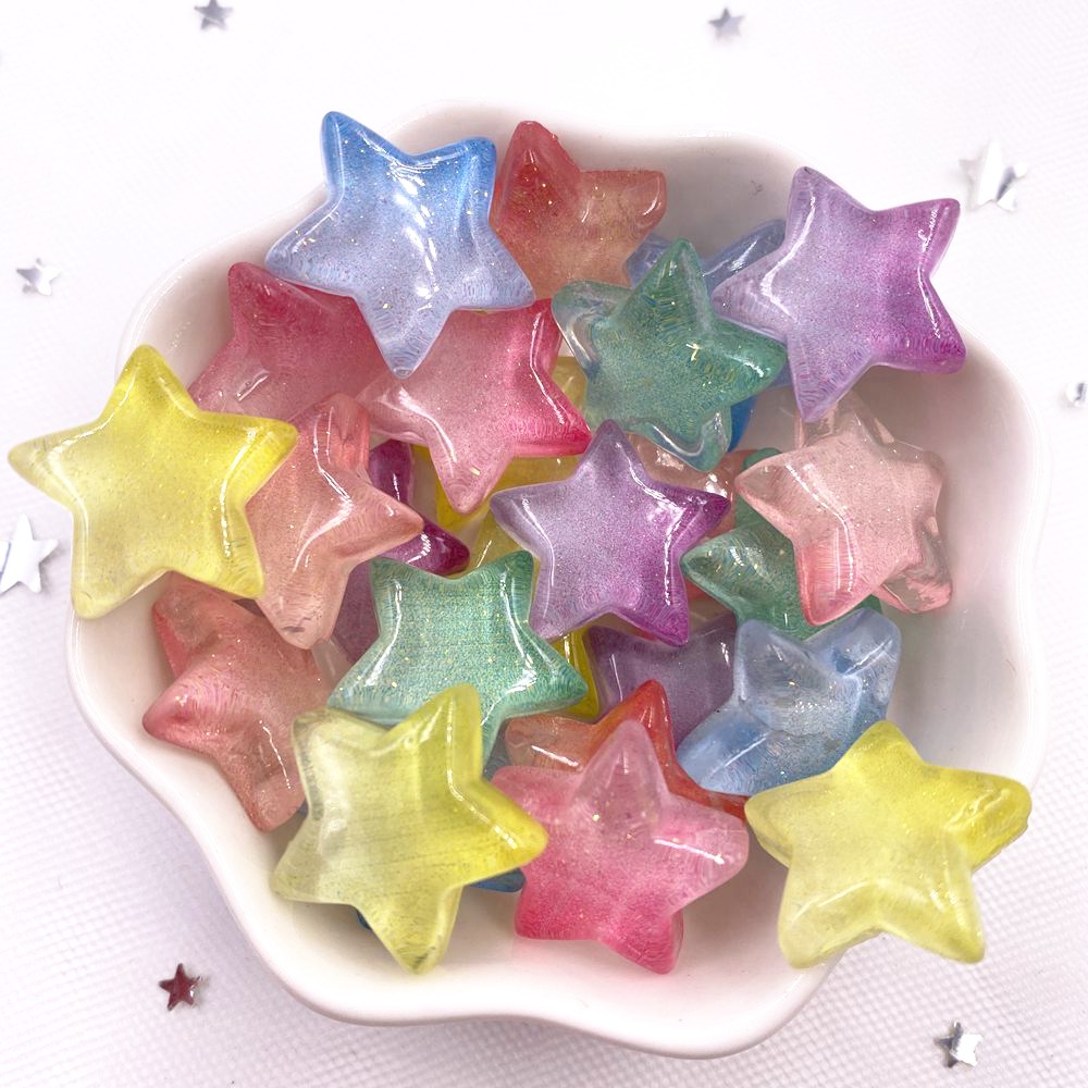 透明な樹脂のキラキラ,20個,キャンディー,カラフルな星,ラ - Star Flat Back のレビューと価格
