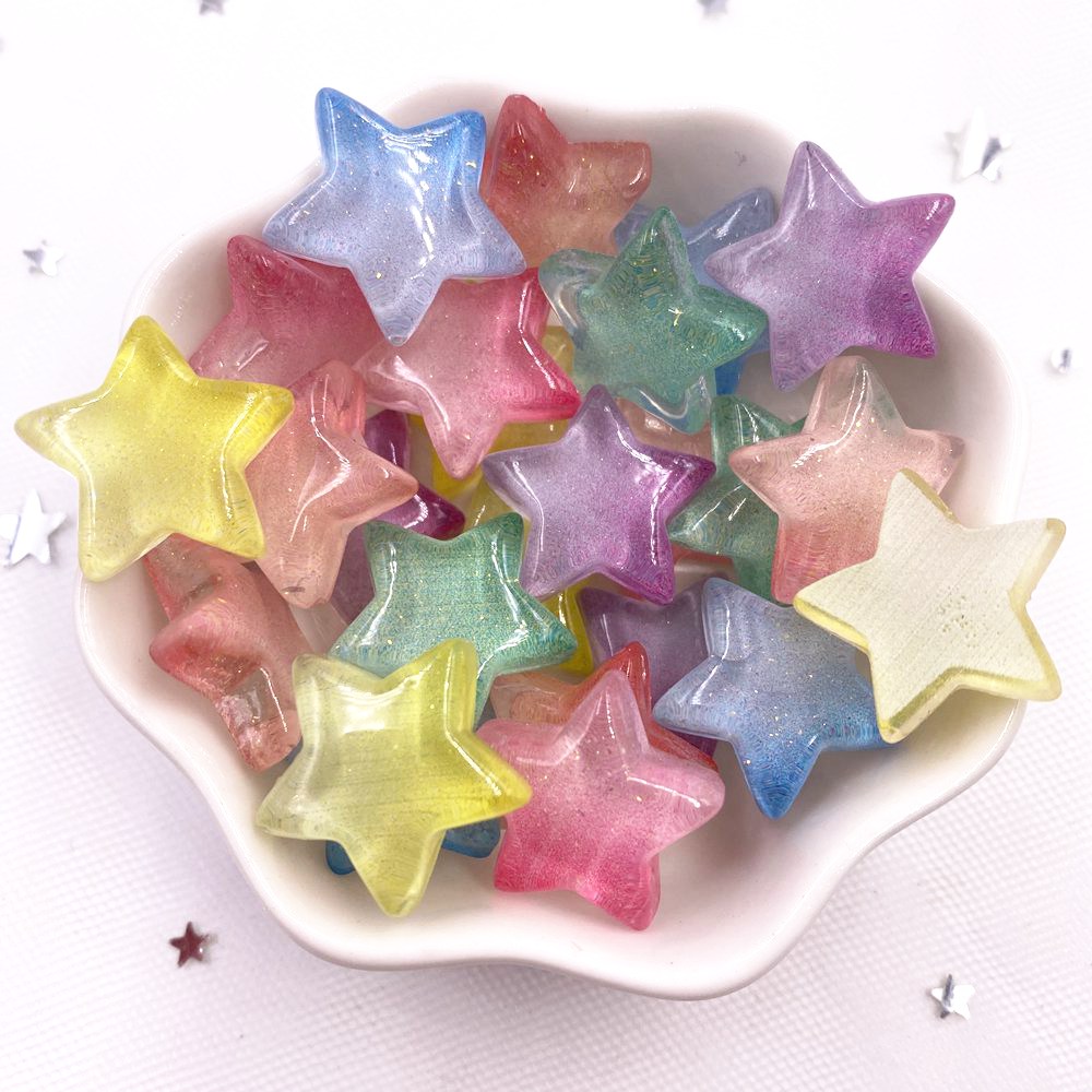 透明な樹脂のキラキラ,20個,キャンディー,カラフルな星,ラ - Star Flat Back のレビューと価格