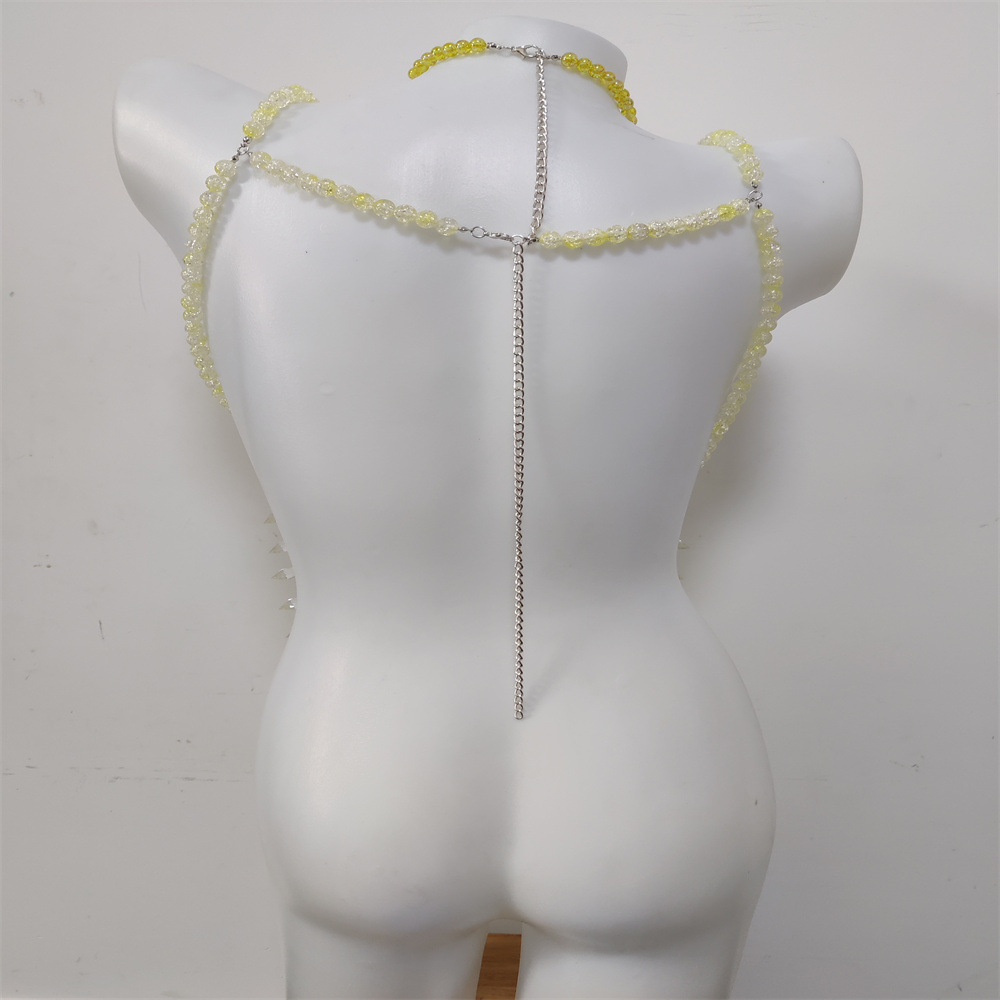 女性用アクリル多層スパイスチューブトップ、手作りパールボディ - Body Jewelry Vest のレビューと価格