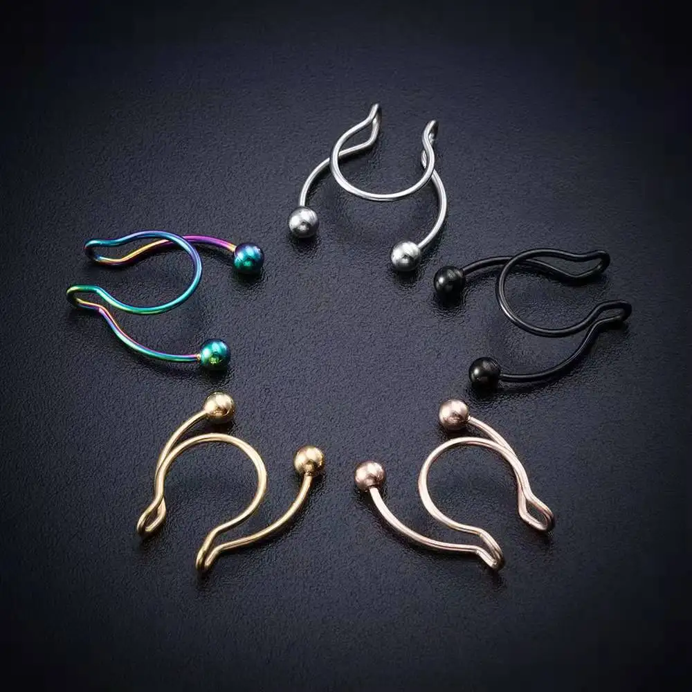 U 字型偽鼻リングヒップフープセプタムロックステンレス鋼クリ - Body Jewelry Nose のレビューと価格
