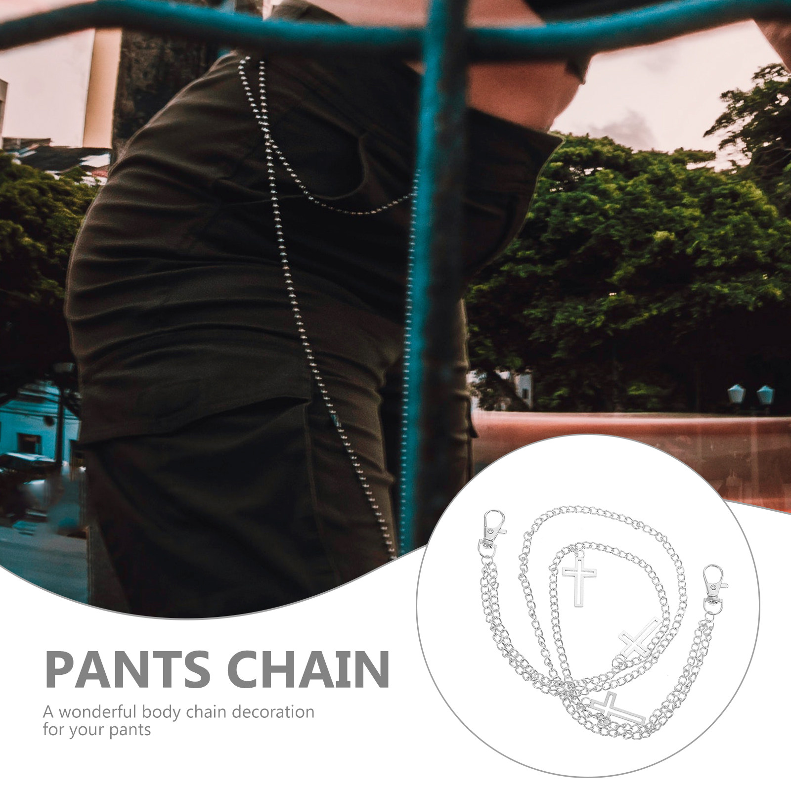 1個入り、滑らかに磨き上げられた金属製のパンツチェーン。女性 - Body Jewelry Ideas のレビューと価格
