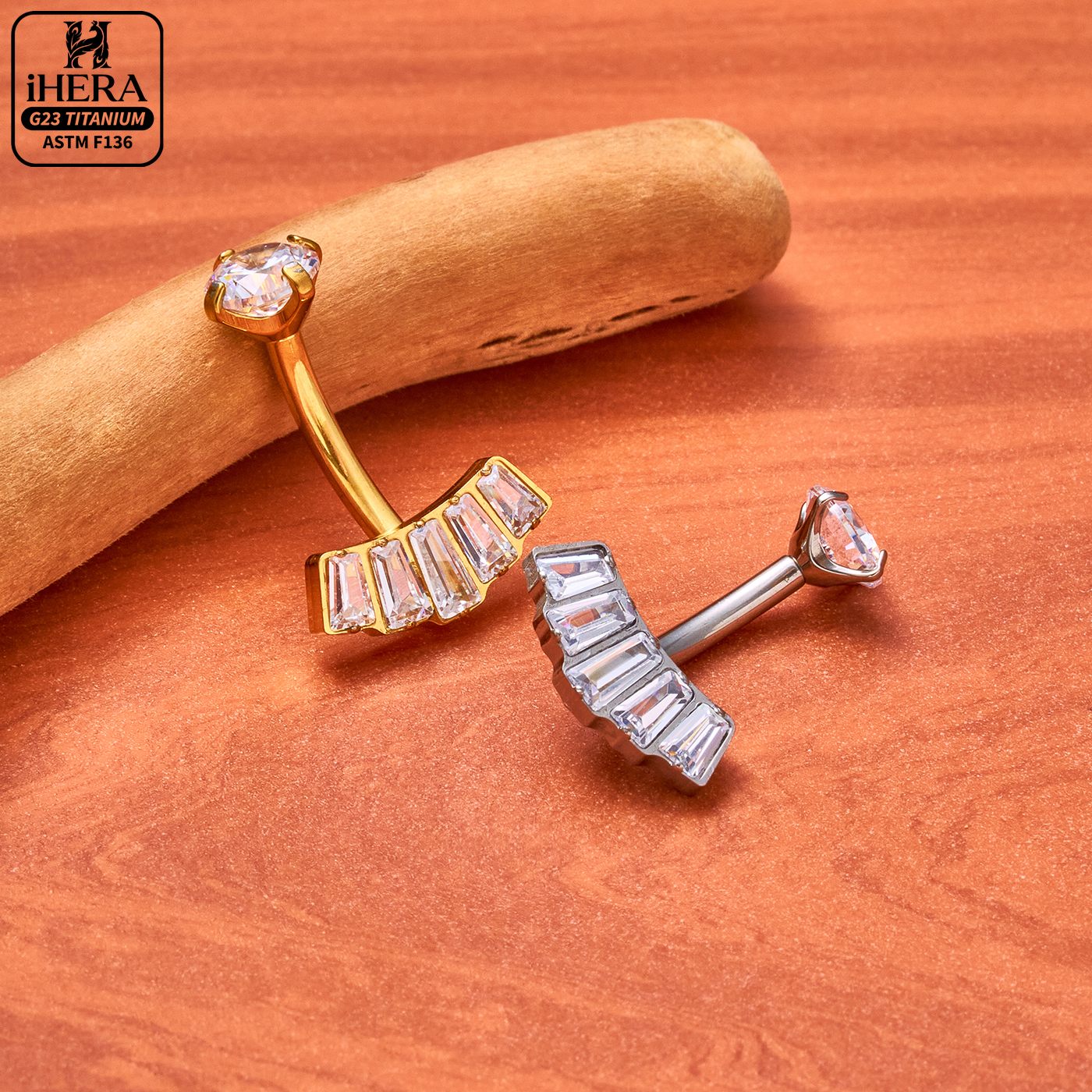 クラシックベーシックG23チタン製キラキラCZファンバゲット - Eyebrow Curved Barbell のレビューと価格