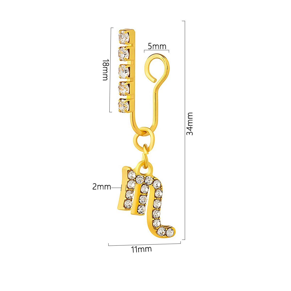 ジルコニアメタルイヤークリップ,12個,2パック,偽のノーズ - Body Jewelry And Earrings のレビューと価格