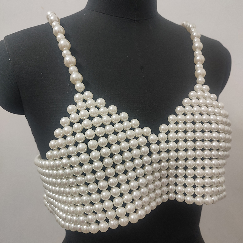 女性のためのビーズの刺繍が施された手作りのベスト,エレガント - Body Jewelry Vest のレビューと価格