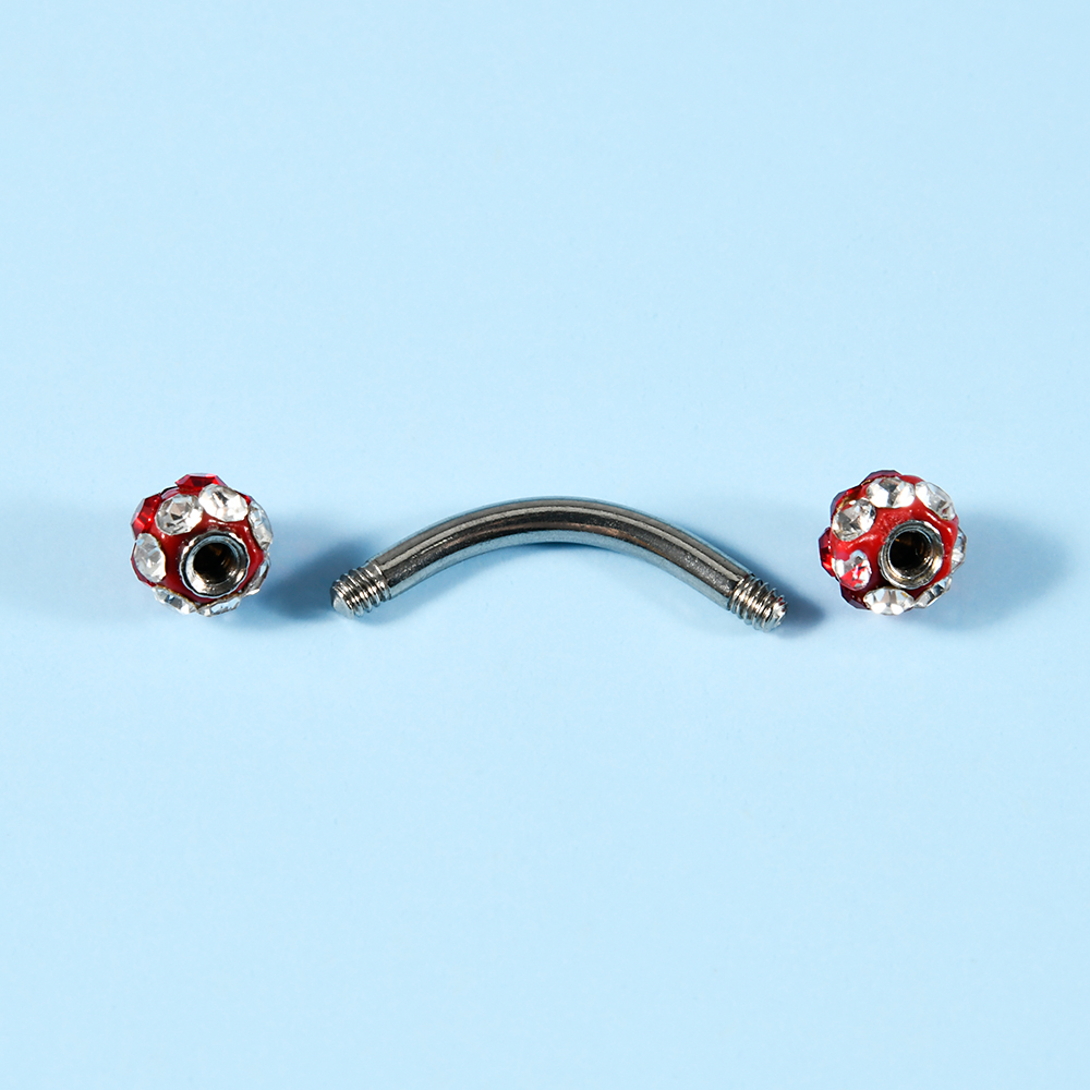 1/5/7 個サージカルスチールラインストーン外ネジ眉毛リン - Eyebrow Curved Barbell のレビューと価格