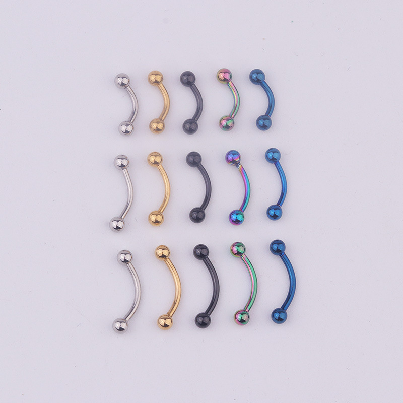 5個/ロット 16G 316Lステンレス鋼製カーブバーベル  - Eyebrow Curved Barbell のレビューと価格