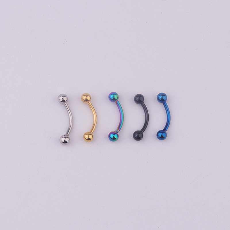 5個/ロット 16G 316Lステンレス鋼製カーブバーベル  - Eyebrow Curved Barbell のレビューと価格