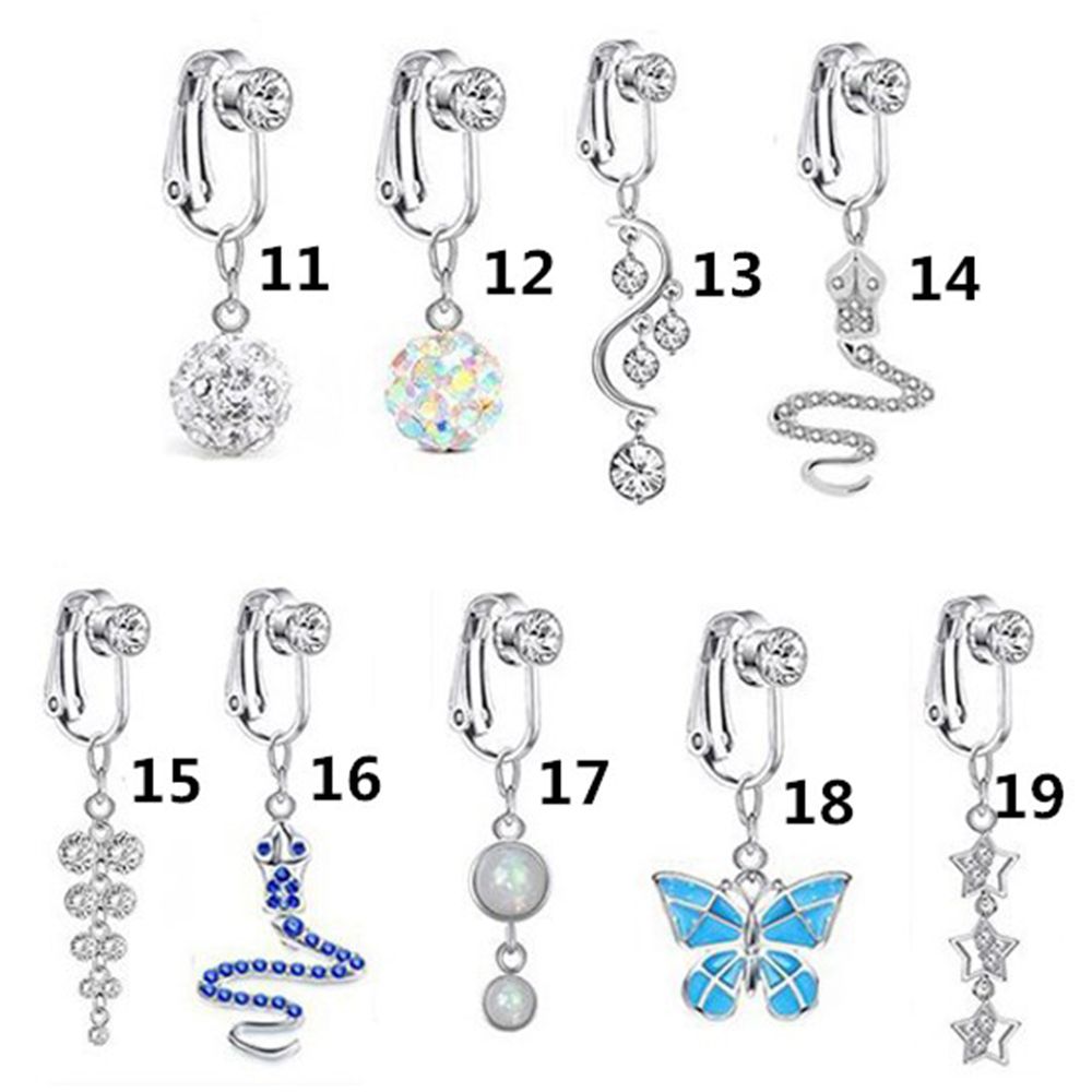 アクセサリークリップオンイヤリング軟骨クリップへそリングフェ - Body Jewelry And Earrings のレビューと価格