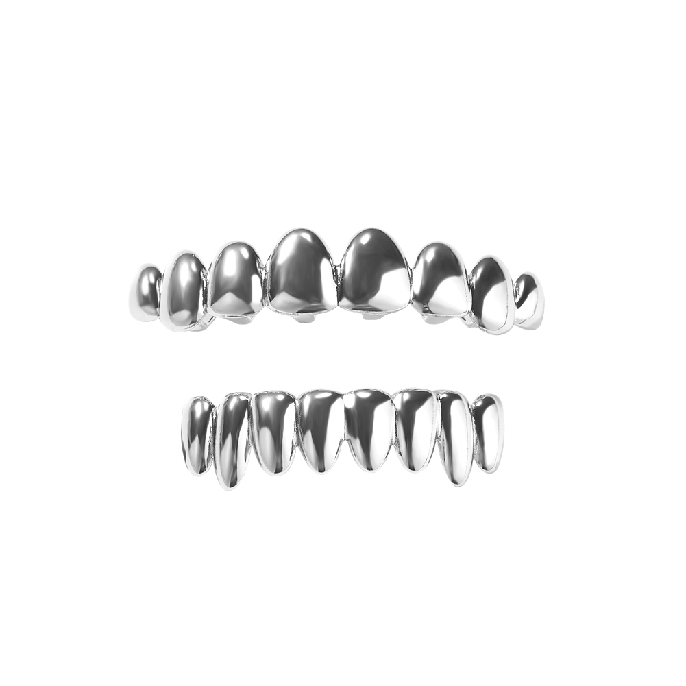 ブリンブリンキング-上下に磨かれたグリルのセット,8つの歯, - Body Jewelry Lot のレビューと価格