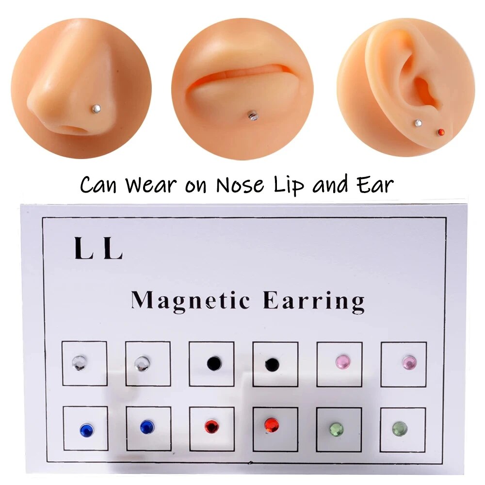 ドリルされていない磁気イヤリング,偽のイヤスタッド,耳珠,ア - Body Jewelry And Earrings のレビューと価格