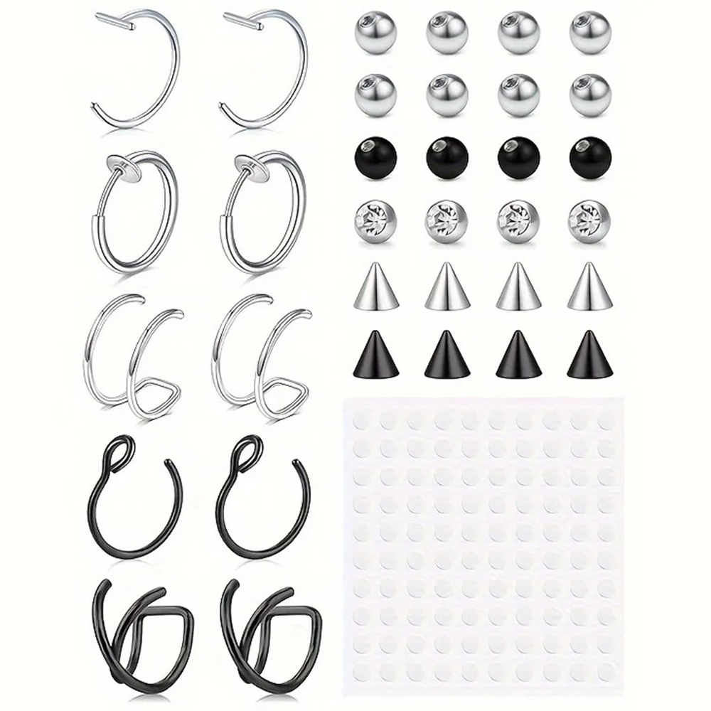 フェイクピアス、フェイクリップリング、フェイクノーズリング、 - Body Jewelry And Earrings のレビューと価格