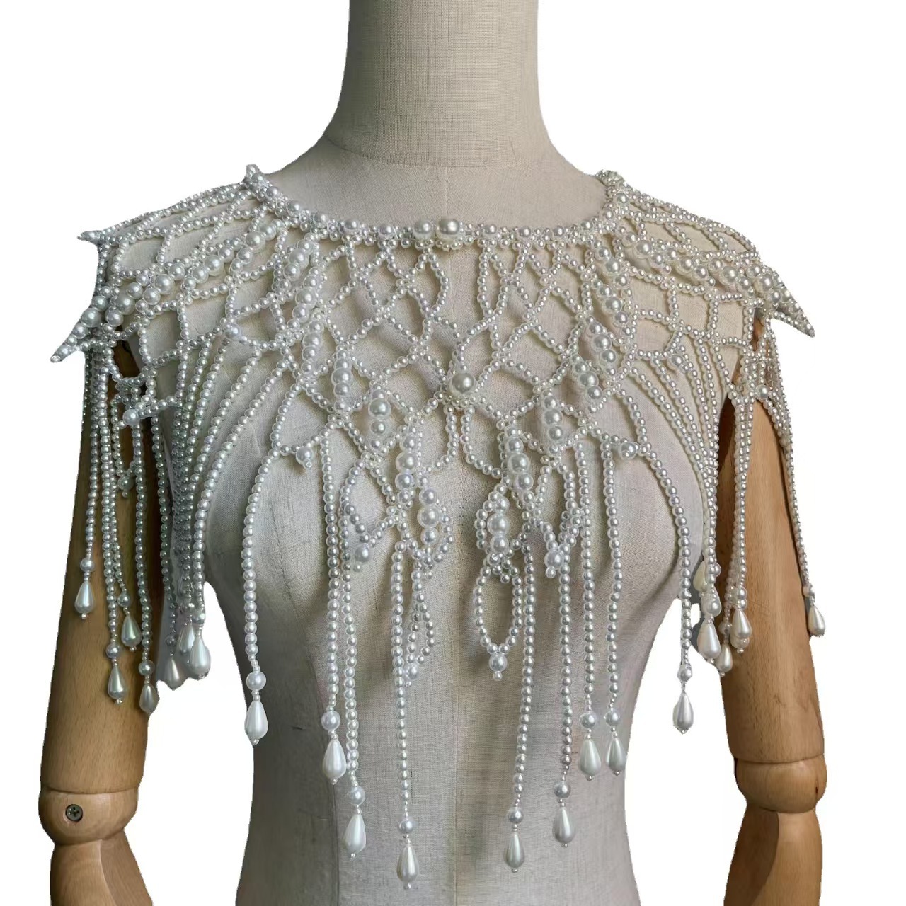 ビクトリア朝風のビーズ付きショールベスト、絶妙なティアドロッ - Body Jewelry Vest のレビューと価格