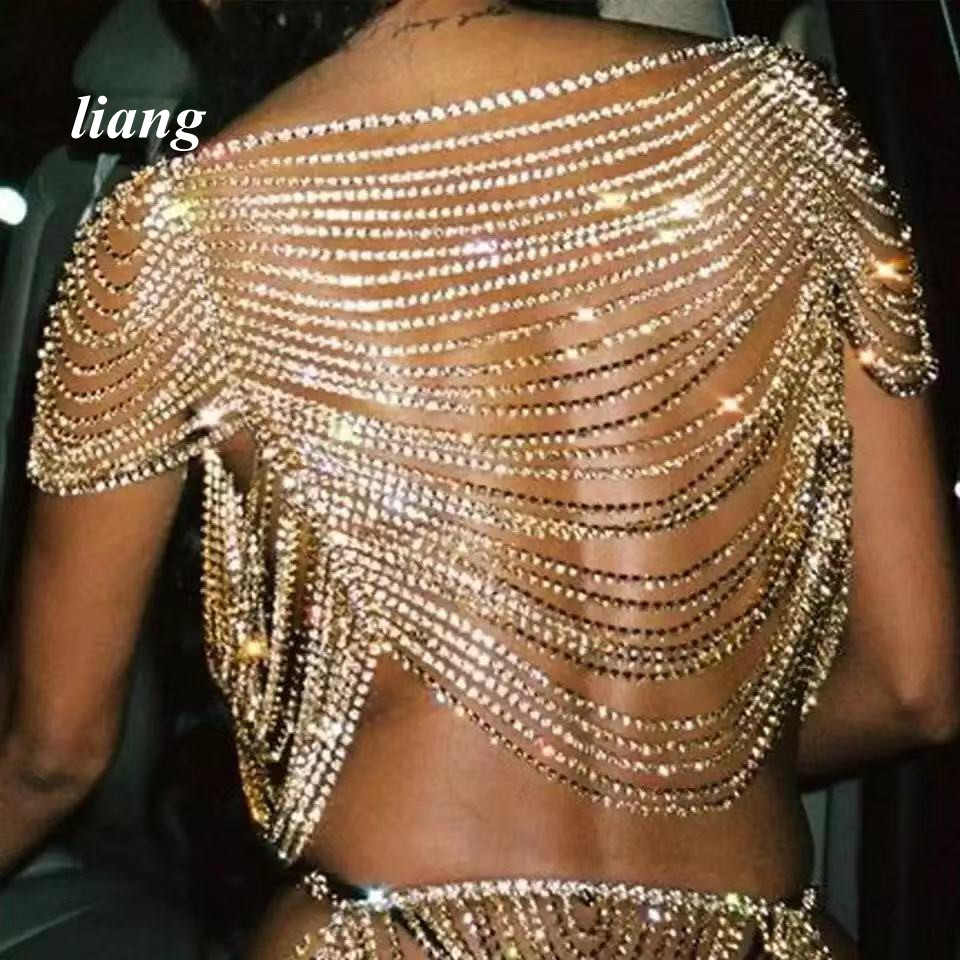 セクシーなボディチェーンビキニベストブラジャーチェーンフリン - Body Jewelry Vest のレビューと価格