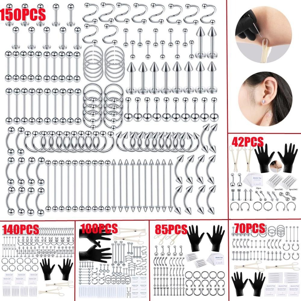 150/140/85/70/42個入りボディピアスキット ジ - Body Jewelry Nose のレビューと価格