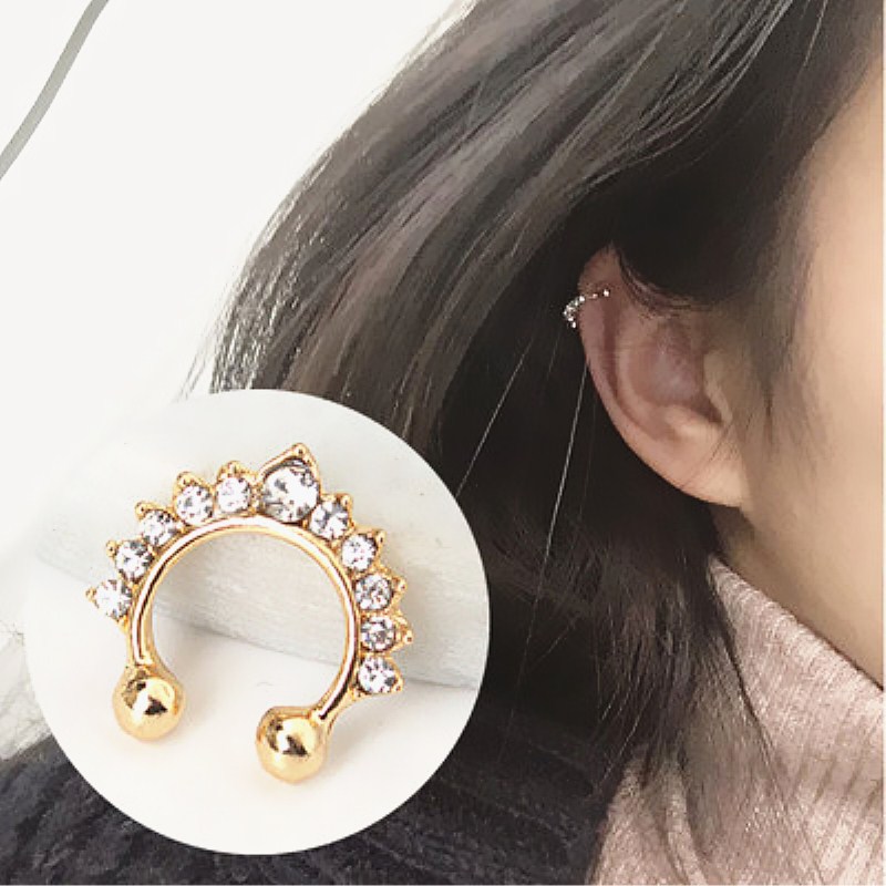 女性のためのU字型の偽の鼻とスタッド、ピアスの鼻の錠、クリス - Body Jewelry And Earrings のレビューと価格