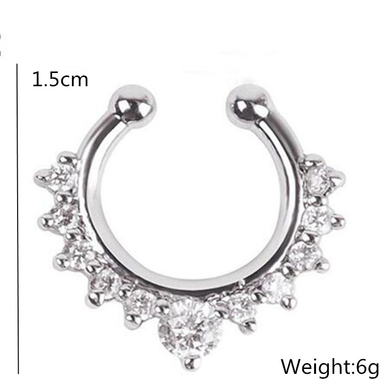 女性のためのU字型の偽の鼻とスタッド、ピアスの鼻の錠、クリス - Body Jewelry And Earrings のレビューと価格