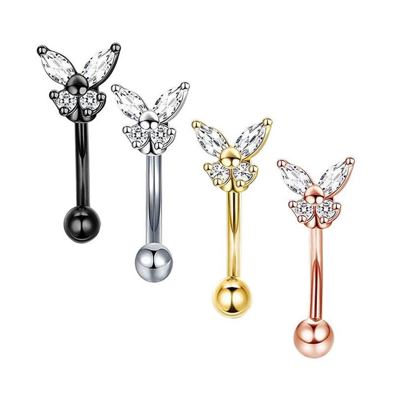 ゴールドルックピアスジュエリー 14Kソリッドゴールド バタ - Eyebrow Curved Barbell のレビューと価格