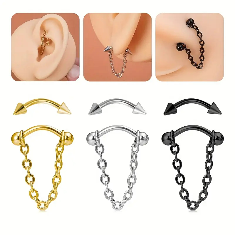 チェーンボール/2pcsのステンレス鋼曲がったバーベルのチチ - Eyebrow Curved Barbell のレビューと価格