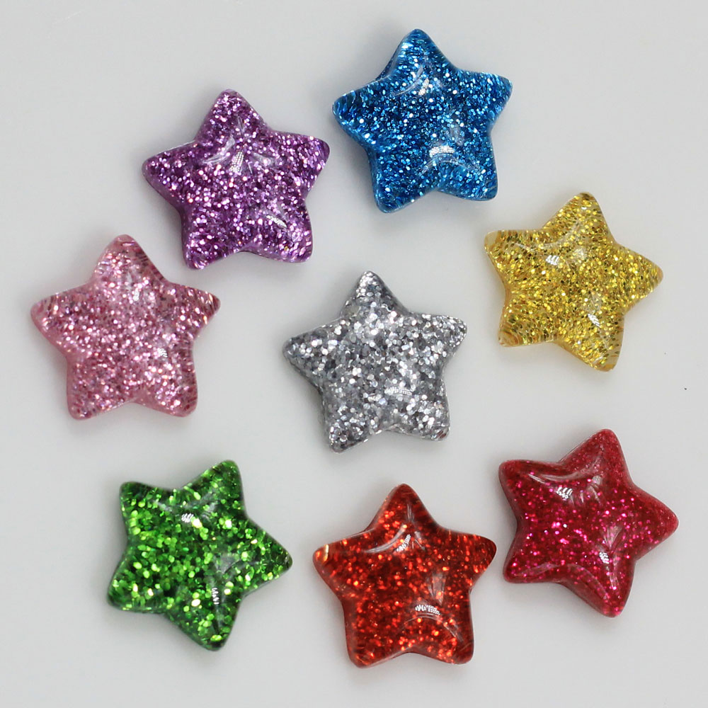 卸売15ミリメートルかわいいスターflatbacks樹脂光沢 - Star Flat Back のレビューと価格