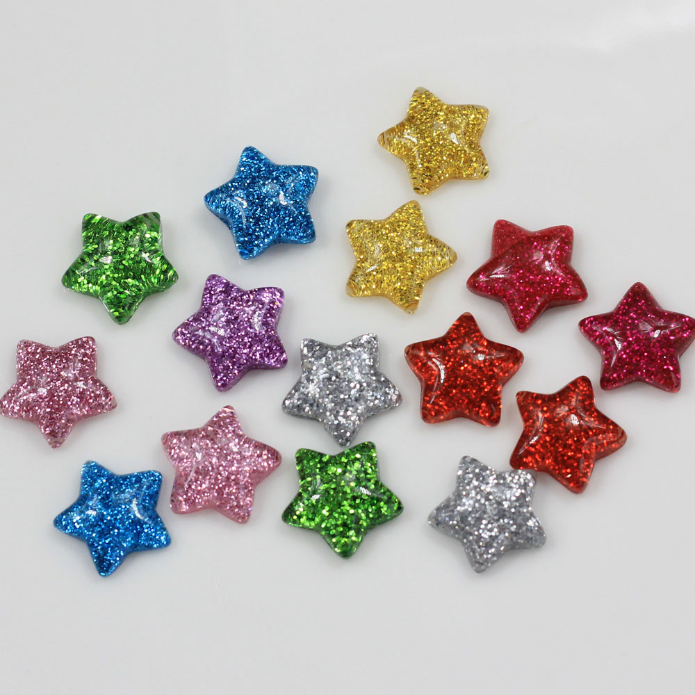 卸売15ミリメートルかわいいスターflatbacks樹脂光沢 - Star Flat Back のレビューと価格