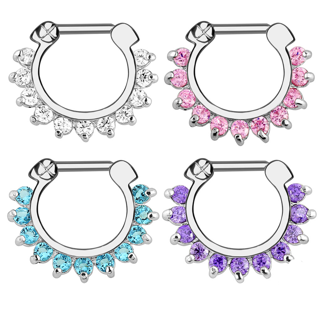 1個入りフープクリップオンノーズセプタムリング、男女兼用、ス - Body Jewelry And Earrings のレビューと価格