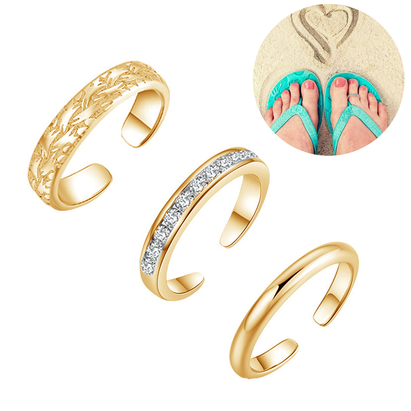 トリオセット レディース トゥリング、18K金メッキ、サイズ - Body Jewelry Lot のレビューと価格