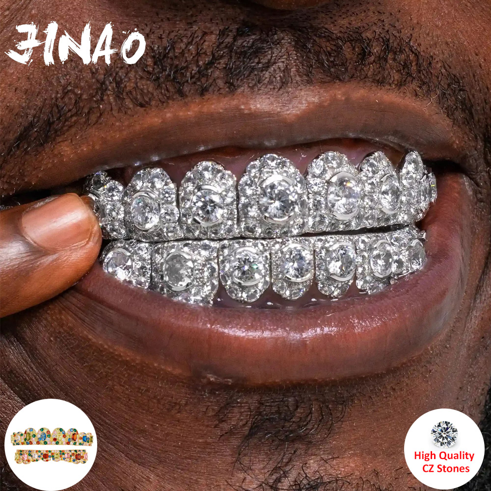 JINAO ヒップホップ フルアイスアウト 8歯 ラウンド  - Body Jewelry Lot のレビューと価格