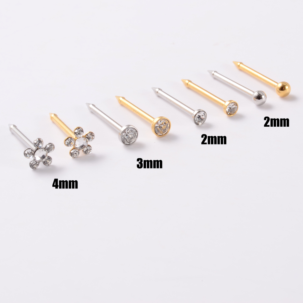 使い捨て安全滅菌済みノーズスタッド用ピアスユニット ピアスガ - Body Jewelry Factory のレビューと価格