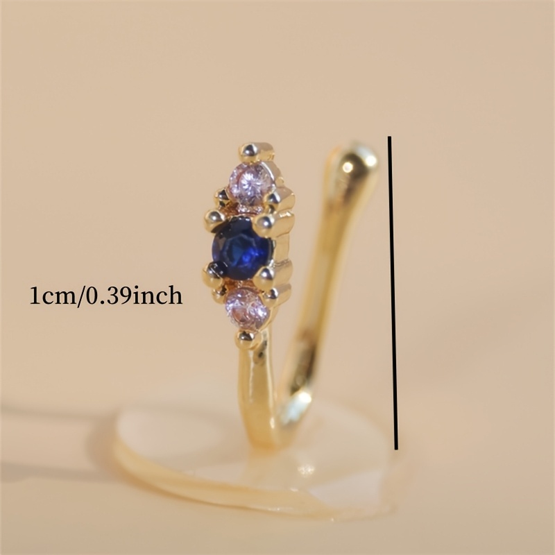 真鍮製のブルージルコンノーズクリップ1個セット、女性用ボヘミ - Body Jewelry Nose のレビューと価格