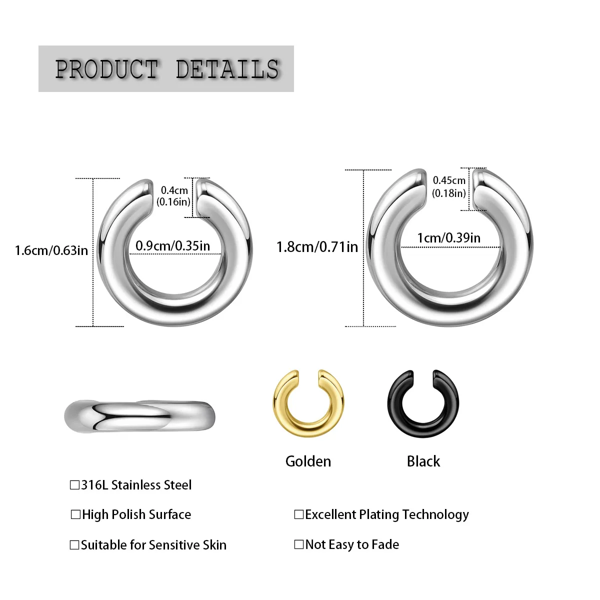 1個入り 大げさなC型ノンピアス鼻リング フェイクピアス ノ - Body Jewelry And Earrings のレビューと価格