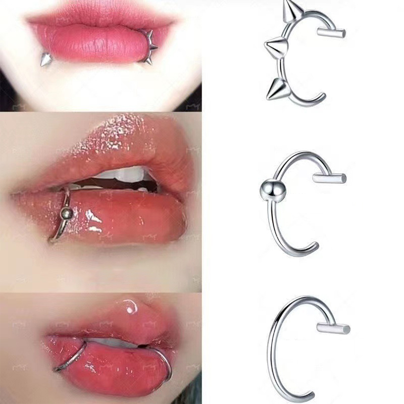 1個 ステンレス製 フェイクノーズリング フープ セプタムリ - Body Jewelry And Earrings のレビューと価格