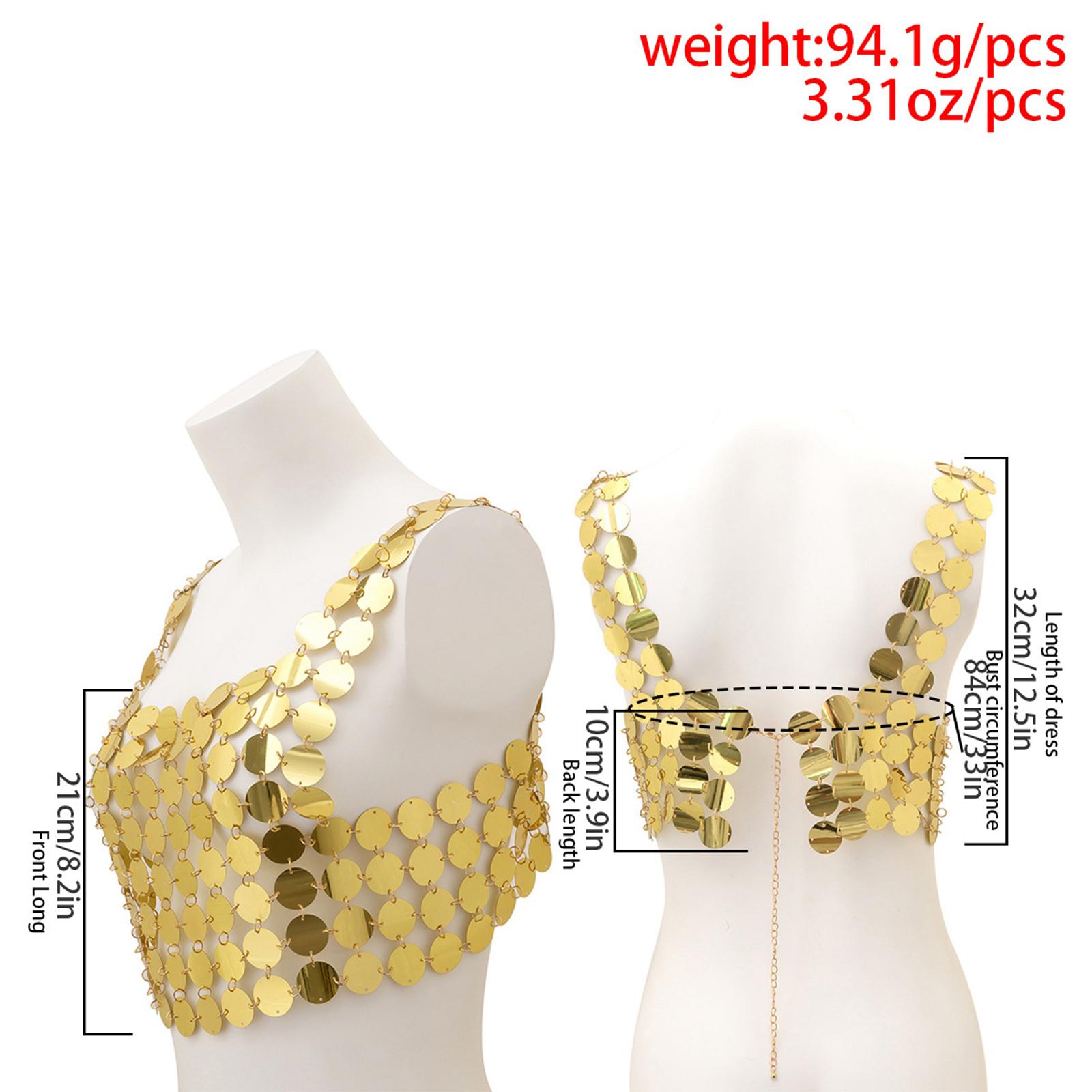 スパンコールベストタンクトップ、キラキラ光るボディジュエリー - Body Jewelry Vest のレビューと価格