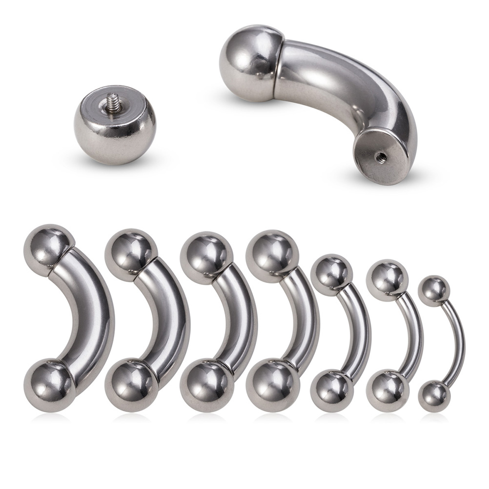 ステンレス鋼の眉毛または耳のイヤリング,ピアス,ジュエリー, - Eyebrow Curved Barbell のレビューと価格