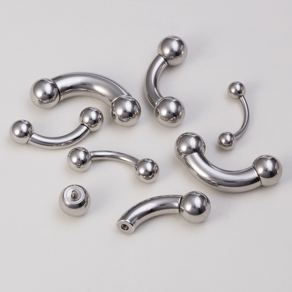 ステンレス鋼の眉毛または耳のイヤリング,ピアス,ジュエリー, - Eyebrow Curved Barbell のレビューと価格