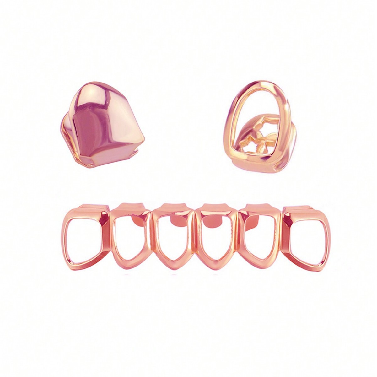 激安セール 六つ穴フラット歯ヒップホップブレース、歯三ピース - Body Jewelry Lot のレビューと価格