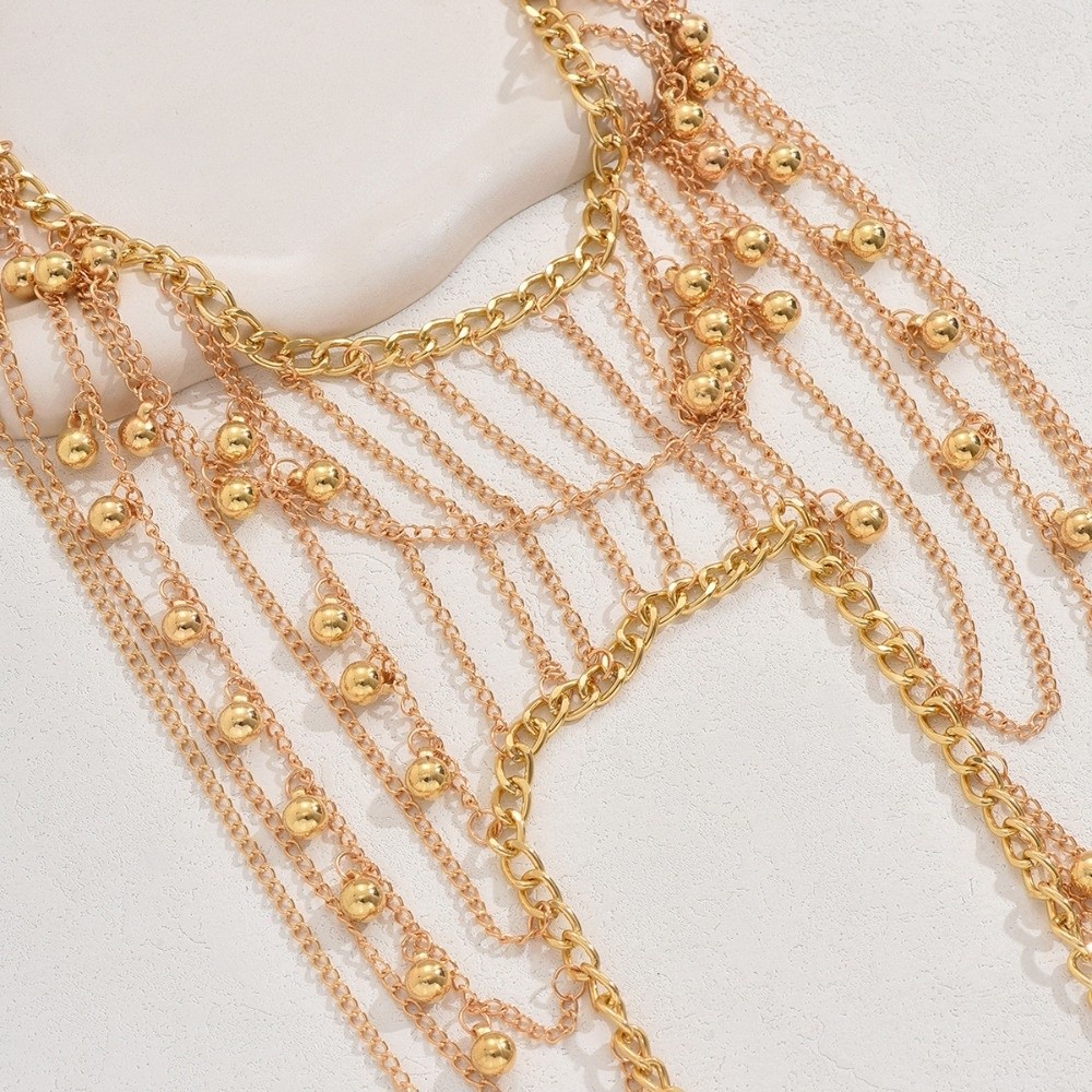 ホットガール 多層タッセルボール ショルダーチェーン メタル - Body Jewelry Hot のレビューと価格