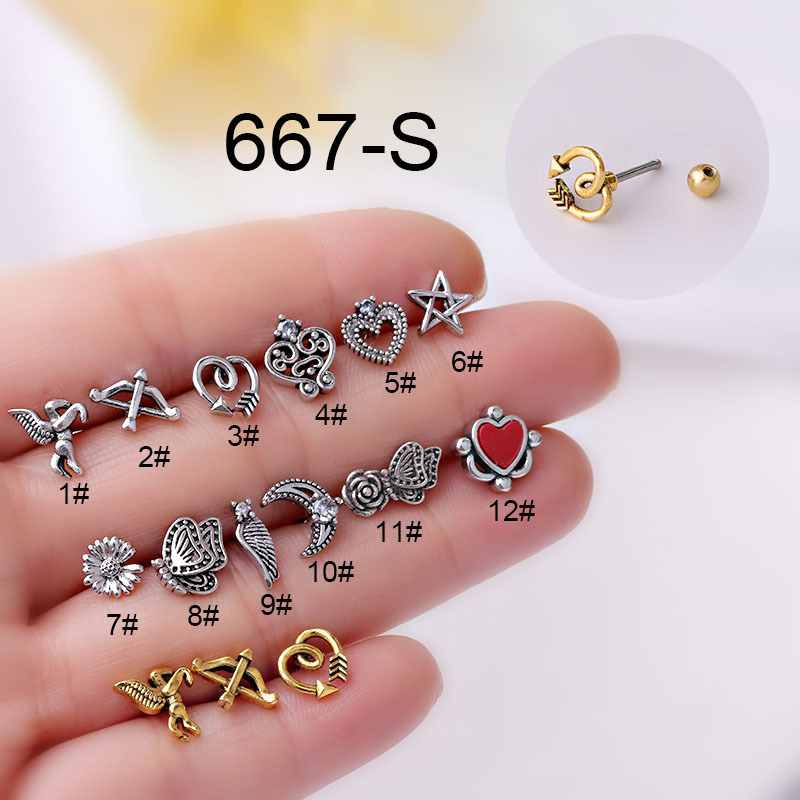 ホットヴィンテージ軟骨スタッドコンチヘリックススナッグスクリ - Body Jewelry Hot のレビューと価格