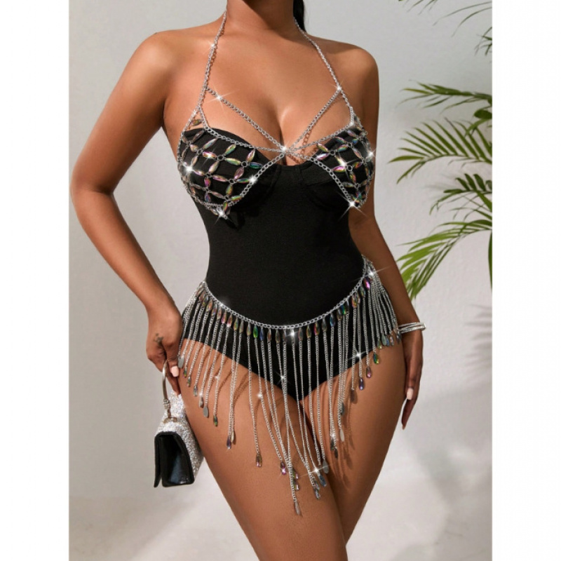 女性用ボディジュエリー セクシービキニ ナイトクラブショー  - Body Jewelry Vest のレビューと価格